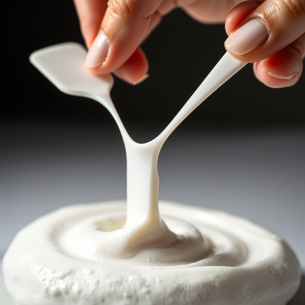 주방 조리 도구의 소재 안전성을 확인하기 위해 실리콘 주걱을 구부려 내부 충전재 유무와 백화 현상을 체크하는 모습